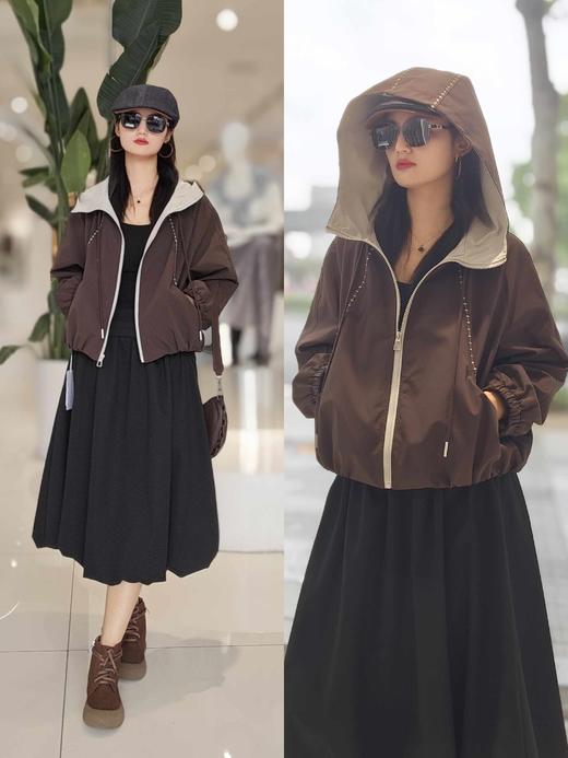 581150秋款上新 刺绣连帽拉链外套 商品图3