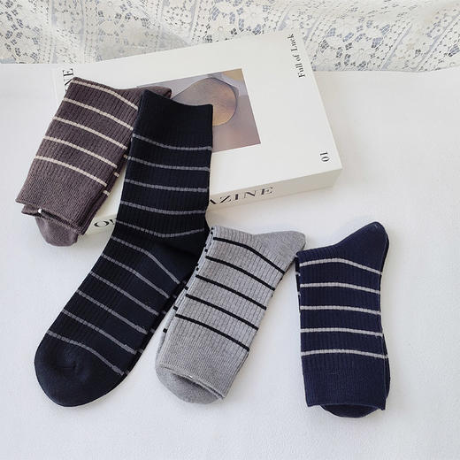 基础-简约条纹简约男袜-纪念日百货门店同款166545449 商品图1