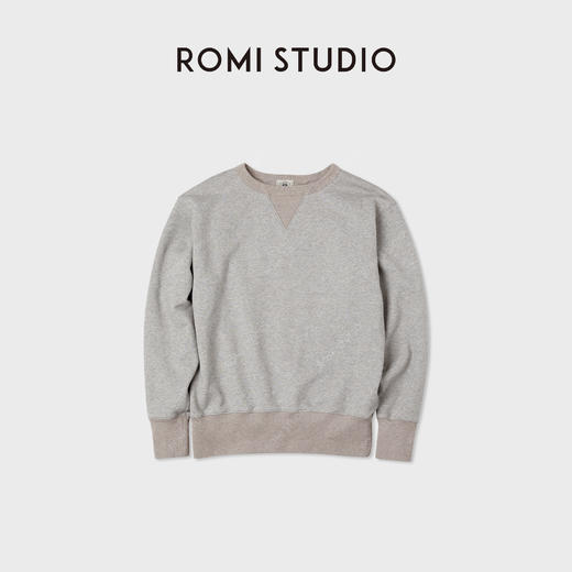 ROMI STUDIO“美式灰调”100%棉倒三角拼接轻暖套头卫衣RWCASU5942 商品图3
