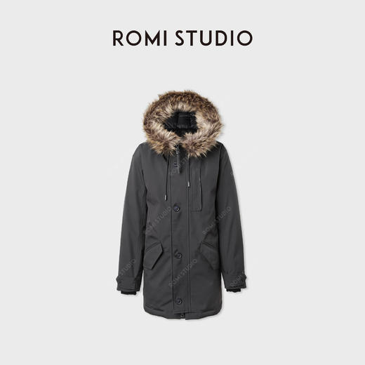 ROMI STUDIO“棕标系列*防风雨连帽派克高克重95白鹅绒服RWCWWG5976 商品图1