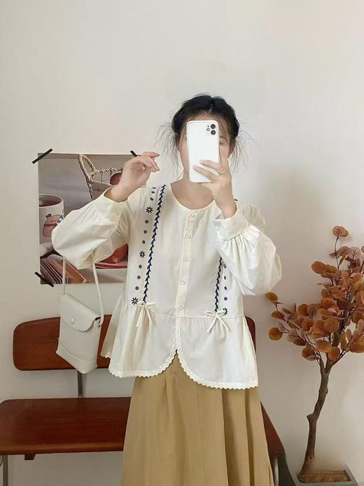 12.12错过没有！清货不退 绣花~【重工刺绣小衫】6533秋季新品重工绣花长袖小衫-喜出 商品图5