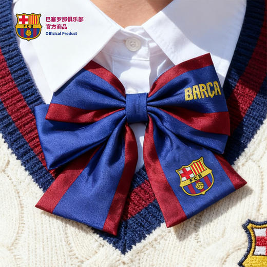 【官方正版】巴塞罗那俱乐部｜巴萨队徽蝴蝶结红蓝配色精致配饰 商品图3