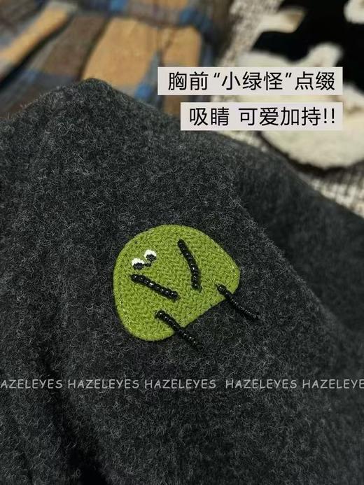 老米优品🎈3-5天！秋冬叠穿层次感神器《兔毛绒假两件打底tee 》小怪兽刺绣把可爱和质感焊死~~T250925A 商品图1