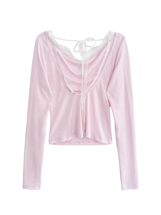 Kaiy Xiao 魔法系列 纯色花边后背系带长袖 商品图13