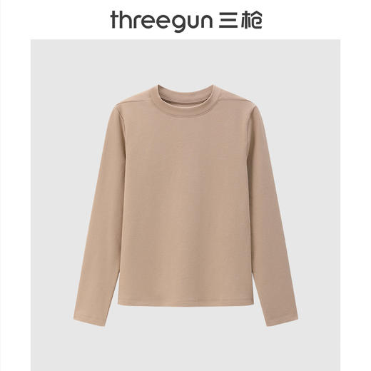 Threegun三枪 热力弹抗菌高支新疆棉圆领女士打底衫-T20084A02 商品图1