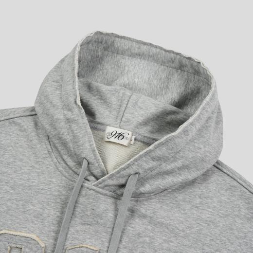 GOODBAI 916 胸口大logo贴布绣连帽纹理面料毛边oversize长袖卫衣 商品图2