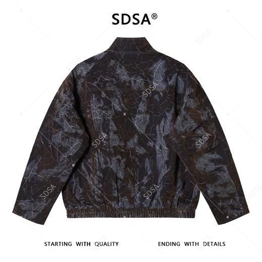 533108SDSA男士秋冬新款痞帅男装韩版潮牌扎染纹理拉链立领夹克宽松百搭 商品图5