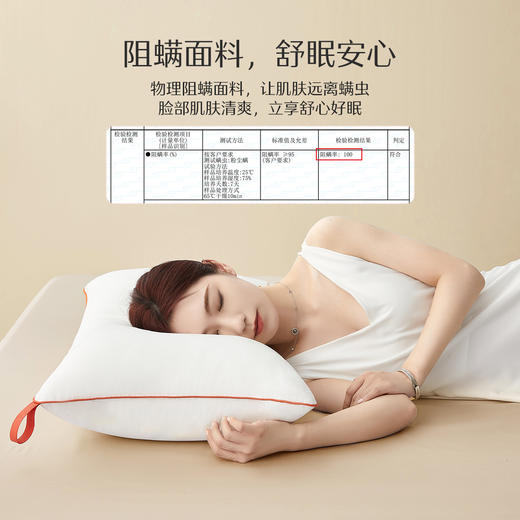 水星家纺柔软舒适净芯阻螨三防对枕酒店枕芯（到手两只） 商品图2