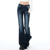 罗蒙女士牛仔裤美式微喇辣妹低腰显瘦百搭弹力马蹄喇叭拖地裤子女 商品缩略图1