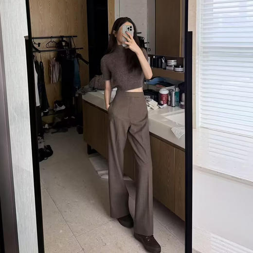 ROMI STUDIO“老钱腔调”色纺全羊毛精纺直筒小微喇裤 RWCSXY1782 商品图2