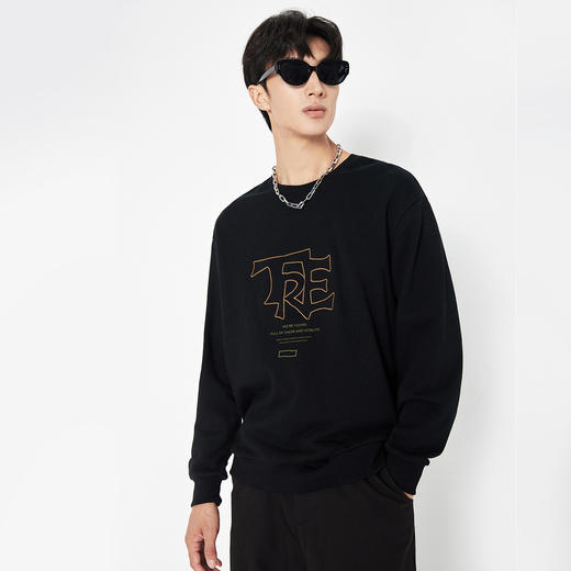 gxg.jeans男装【100%棉】25秋款软绵亲肤舒适百搭青少年男士圆领套头卫衣K&C 商品图4