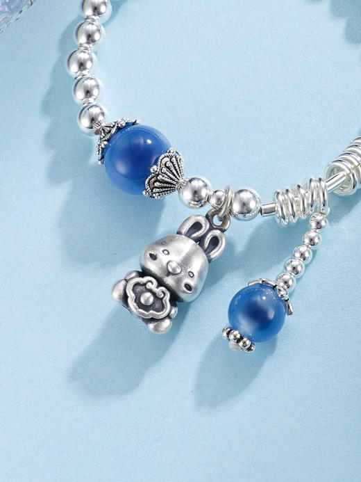 子佩集S925银【多乐兔】糖心玛瑙手串【KDFSL008】【KDFSL008-1】儿童手链2509 商品图1