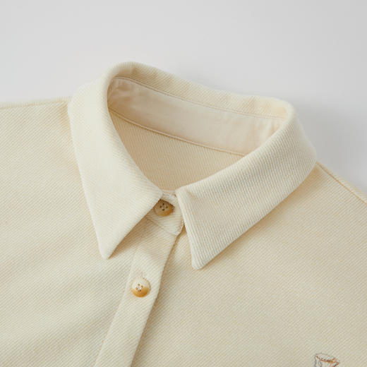 谜底大廓形衬衣长袖2025年冬季新品柔软温暖百搭衬衫女254MC1601 商品图3