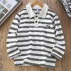 秋款110-170翻领条纹简约95%棉男童T恤衫 商品缩略图3