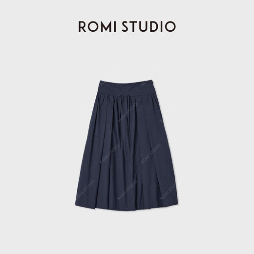 ROMI STUDIO“日式复古”全棉盐缩柔软蓬纸质纹理半身裙 RWCAX66443 商品图1