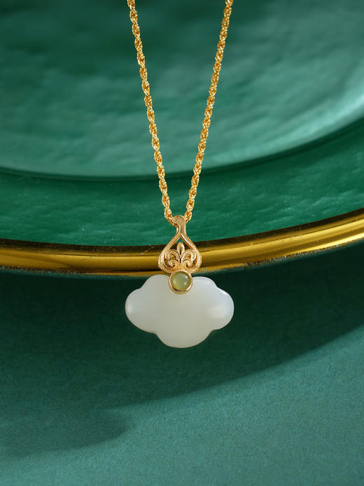 子佩集S925银【诗云】和田玉套链项链【WSB7804】镀金和田玉25092212 商品图6