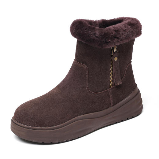 信诺中年妈妈棉鞋加绒保暖厚底雪地靴女软底舒适短靴2025新款冬季X5M093-199 商品图3