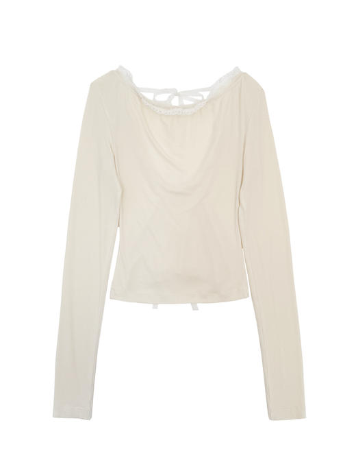 Kaiy Xiao 魔法系列 纯色花边后背系带长袖 商品图9