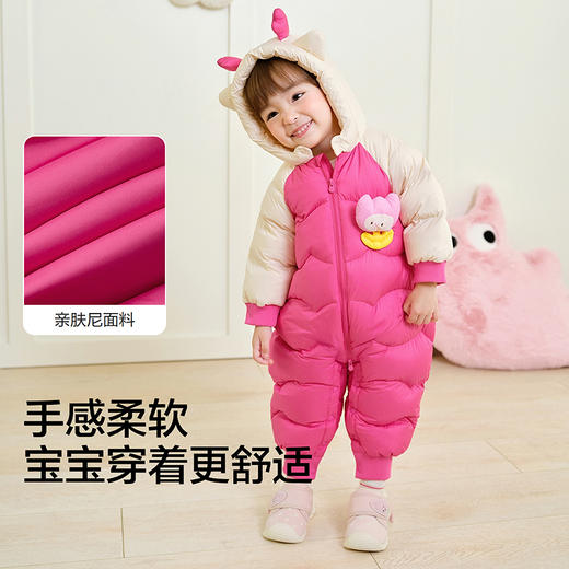巴拉巴拉balaOne童装儿童羽绒服连体衣2025新款冬装哈衣爬服萌趣 商品图3