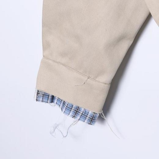 JK02SDSA男士秋冬新款痞帅男装韩版格子拼接翻领夹克百搭时尚开衫外套 商品图4