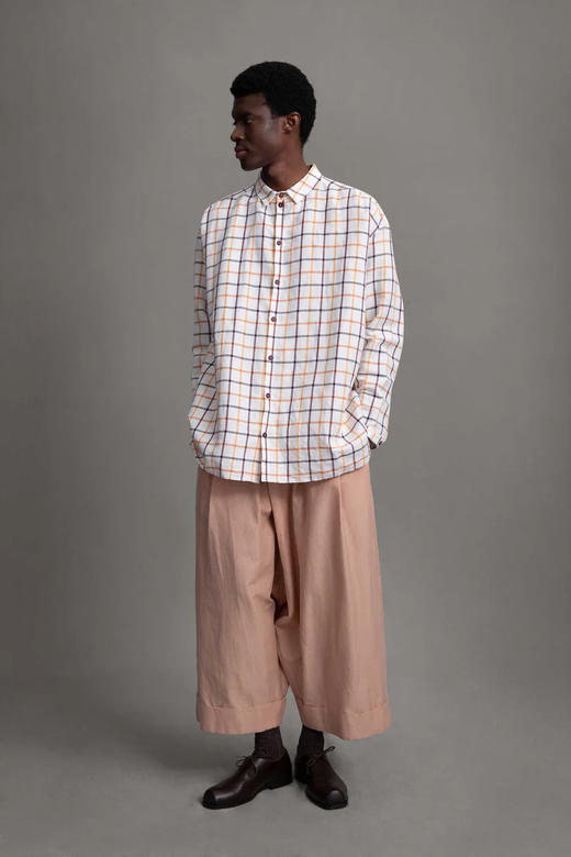 Toogood 25AW 灰粉色丝棉/炭灰色羊绒面包师阔腿裤 商品图1