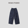 ROMI STUDIO“美式腔调”多口袋宽松棉质深蓝直筒工装裤RWCAX86173 商品缩略图1