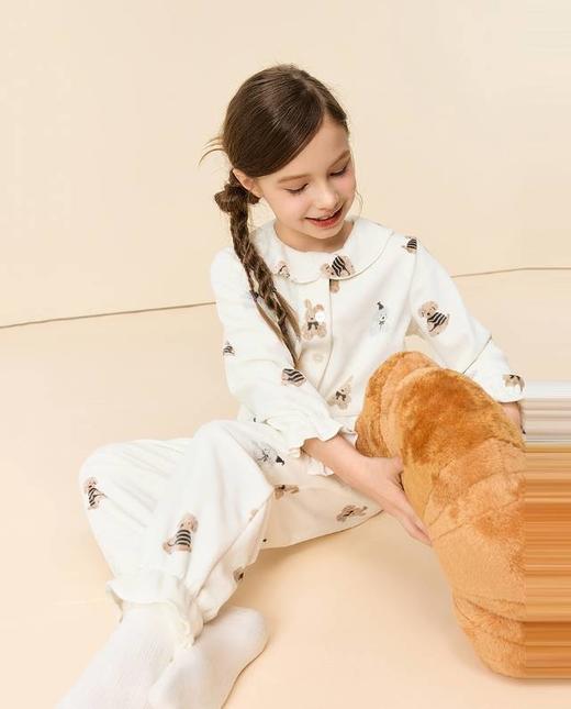 【云粉节】8楼爱慕儿童Aimer Kids女孩绒绒萌宠开衫长袖家居AK141K761，吊牌价359元 商品图1