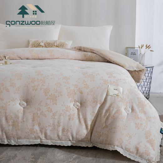 松植屋秋冬双人麻理棉花被 100%新疆长绒棉填充 蓬松透气 商品图1