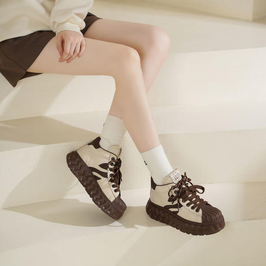 Westory2025年冬季圆头厚底高帮休闲百搭运动鞋齐踝短靴S25DS85711 商品图1