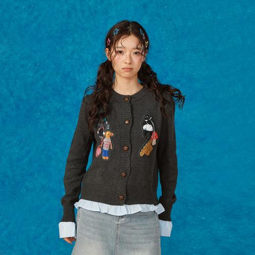休闲卡通拼接毛衣开衫-纪念日百货门店同款165495275 商品图0