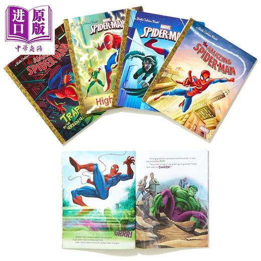 【中商原版】小金书故事集 3册 英文原版 Little Golden Book 蜘蛛侠+冰雪奇缘+汪汪队 儿童绘本 迪士尼系列 卡通动画角色故事 商品图1
