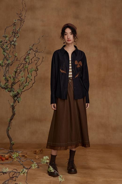 ANSUABEL 黑色文艺感百搭衬衣上衣 21294 商品图2