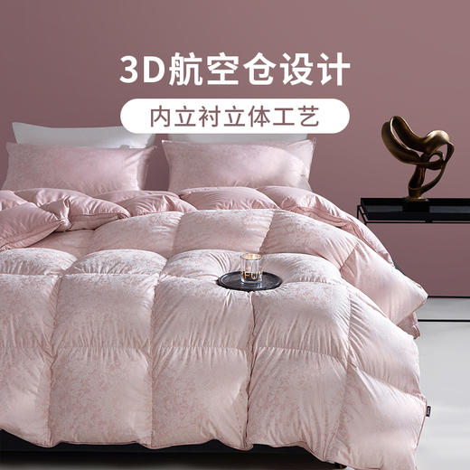 多喜爱 波兰进口奢绒90白鸭绒冬被-繁花粉意/魅野风尚hl【90%绒子含量】【1000+洁净度】【防钻绒面料】3D航空仓设计 轻盈蓬松 PU手提包 商品图2