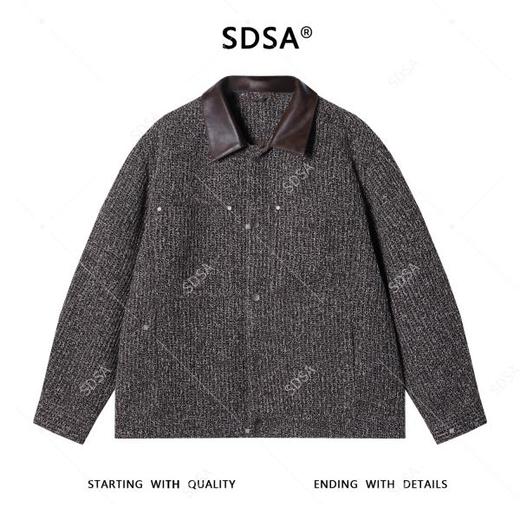 5574SDSA男士秋冬新款痞帅男装港风复古拼接撞色翻领夹克时尚百搭外套 商品图1
