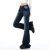 罗蒙女士牛仔裤美式微喇辣妹低腰显瘦百搭弹力马蹄喇叭拖地裤子女 商品缩略图2