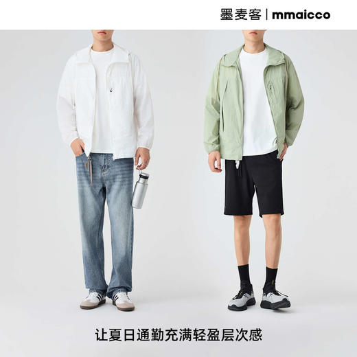 墨麦客连帽轻薄单夹克皮肤衣男士2025夏季新款户外多口袋宽松外套 商品图4