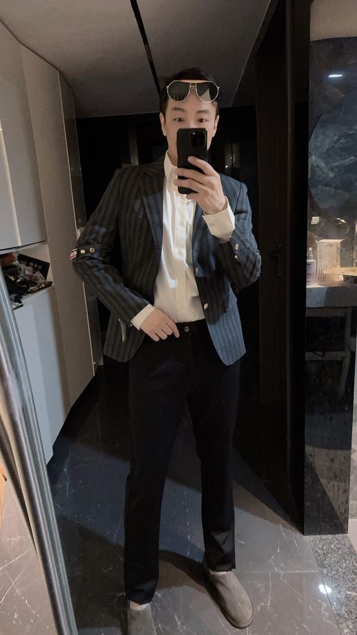 T&B袖箍条纹羊毛西装外套 商品图1