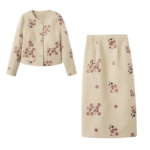 HR YJLY8615重工刺绣亮片小香法式套装两件套 商品图4