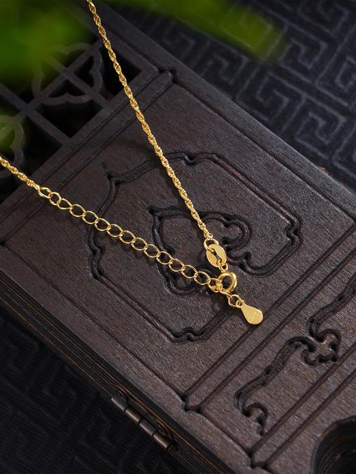 子佩集S925银【平安莲】套链【DZ05311】纯银古法银项链平安扣镀金2509 商品图7