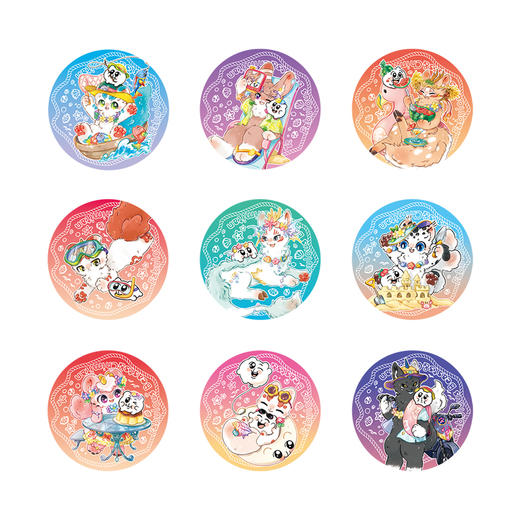 《非人哉官方店》有兽焉X奇米蛋联名福瑞乐园亚克力徽章盲盒动漫吧唧 商品图4