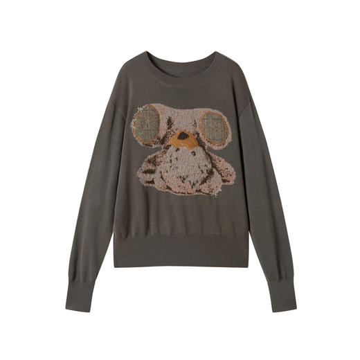 谜底套头针织衫长袖2025年冬季新品圆领显瘦百搭毛衣女254MZ1923 商品图4