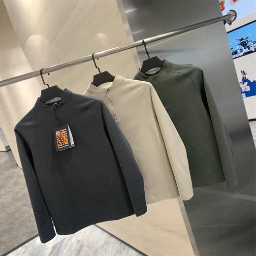 户外机能！透气弹力空气层！2025秋季男士半立领立领打底长袖T恤！ 商品图2