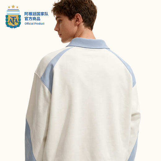【官方正版】阿根廷国家队 | 秋季新款蓝白翻领卫衣简约百搭长袖 商品图2