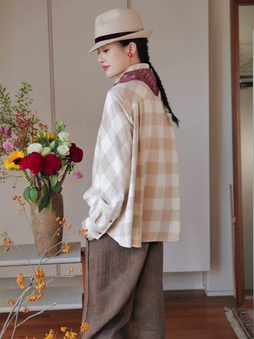 常伴 基本款格纹绵软随手老朋友衬衫 山林曦照 商品图3