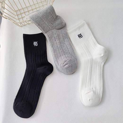 基础-简约字母提花男袜-纪念日百货门店同款165444494 商品图2