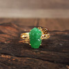 【天然正品】A货翡翠AU750黄金镶天然细腻冰种瑞兽满绿翡翠戒指17号（戒圈可改）女士230925NJM27现售价：2980 商品缩略图5
