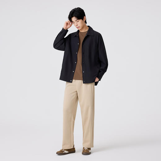 gxg.jeans男装男士翻领夹克2025秋款纯色简约日常百搭宽松按扣青少年外套K&C 商品图1