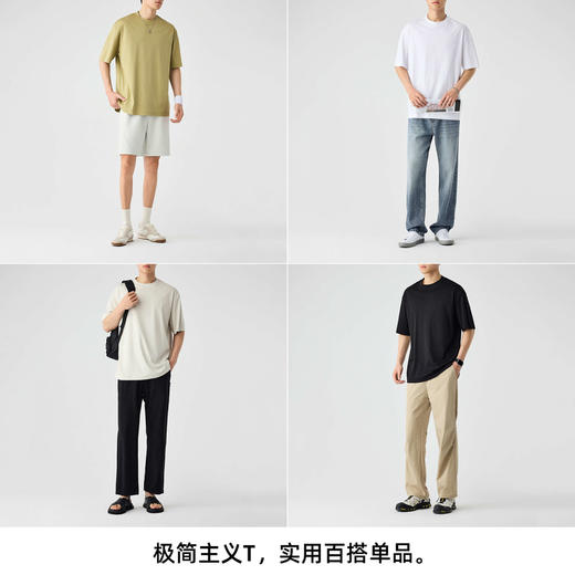 墨麦客简约休闲凉感圆领短袖T恤男士2025夏季新款宽松薄款t恤男 商品图4