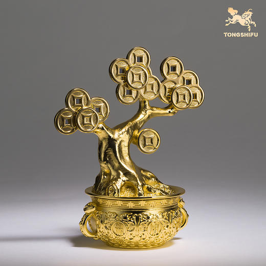 铜师傅《小财树》客厅铜摆件 家居装饰乔迁新居开业礼物工艺品 商品图3