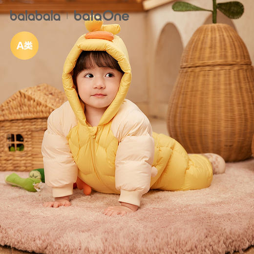 巴拉巴拉balaOne童装儿童羽绒服连体衣2025新款冬装哈衣爬服萌趣 商品图0
